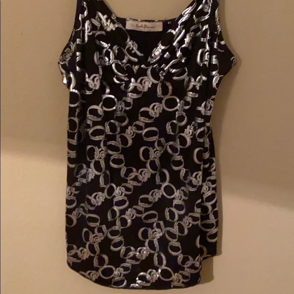 Black top with spaghetti straps with silver decor